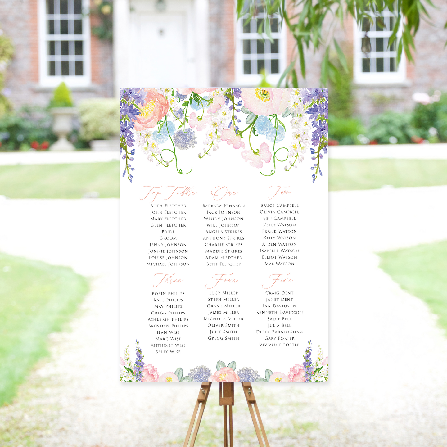 Whimsical Floral Table Plan